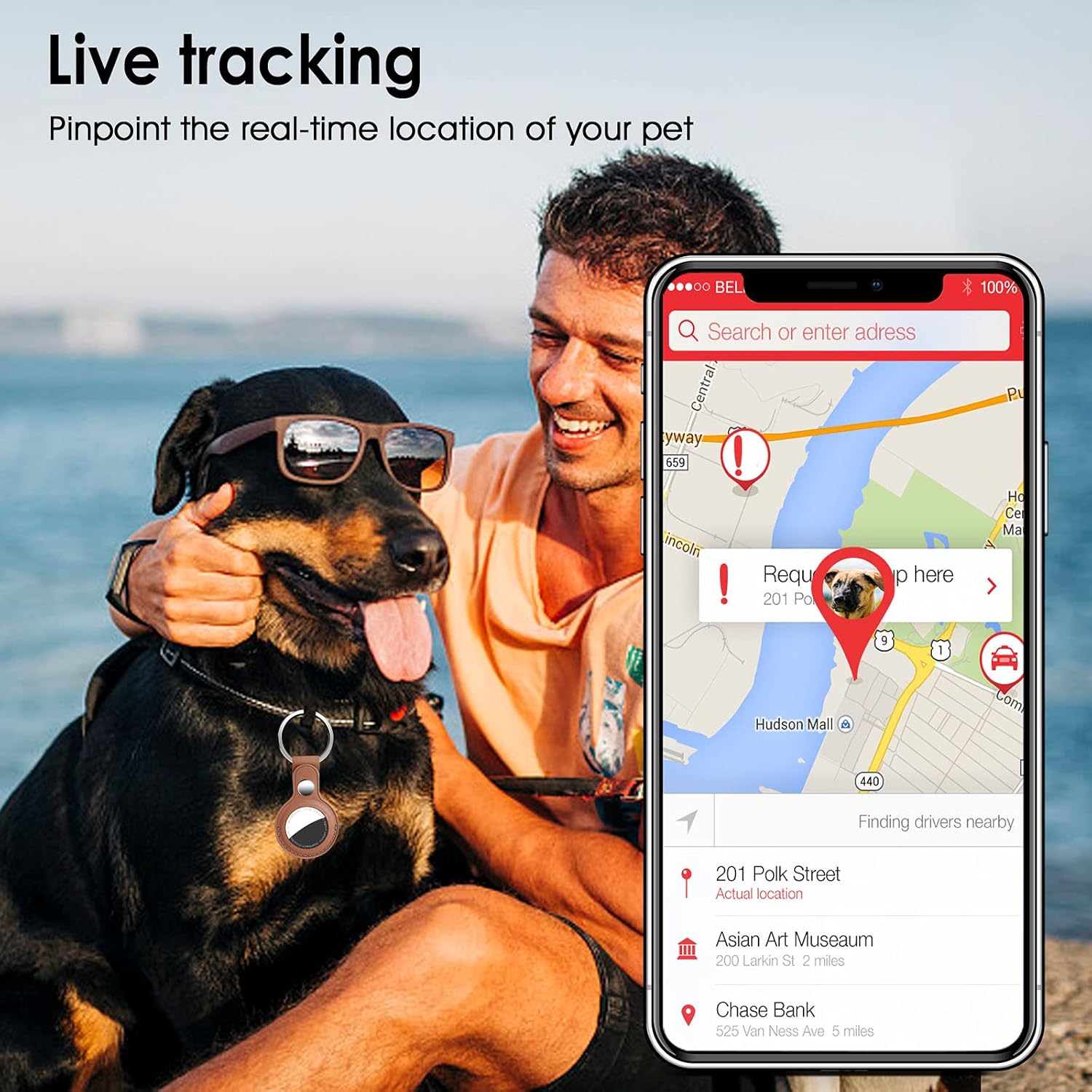 Leather Case Compatible with Apple AirTags, 2 Pack Anti-Lost Airtag Tracker Skin Cover Accessories with Keychain Designed for AirTag Protective Holder