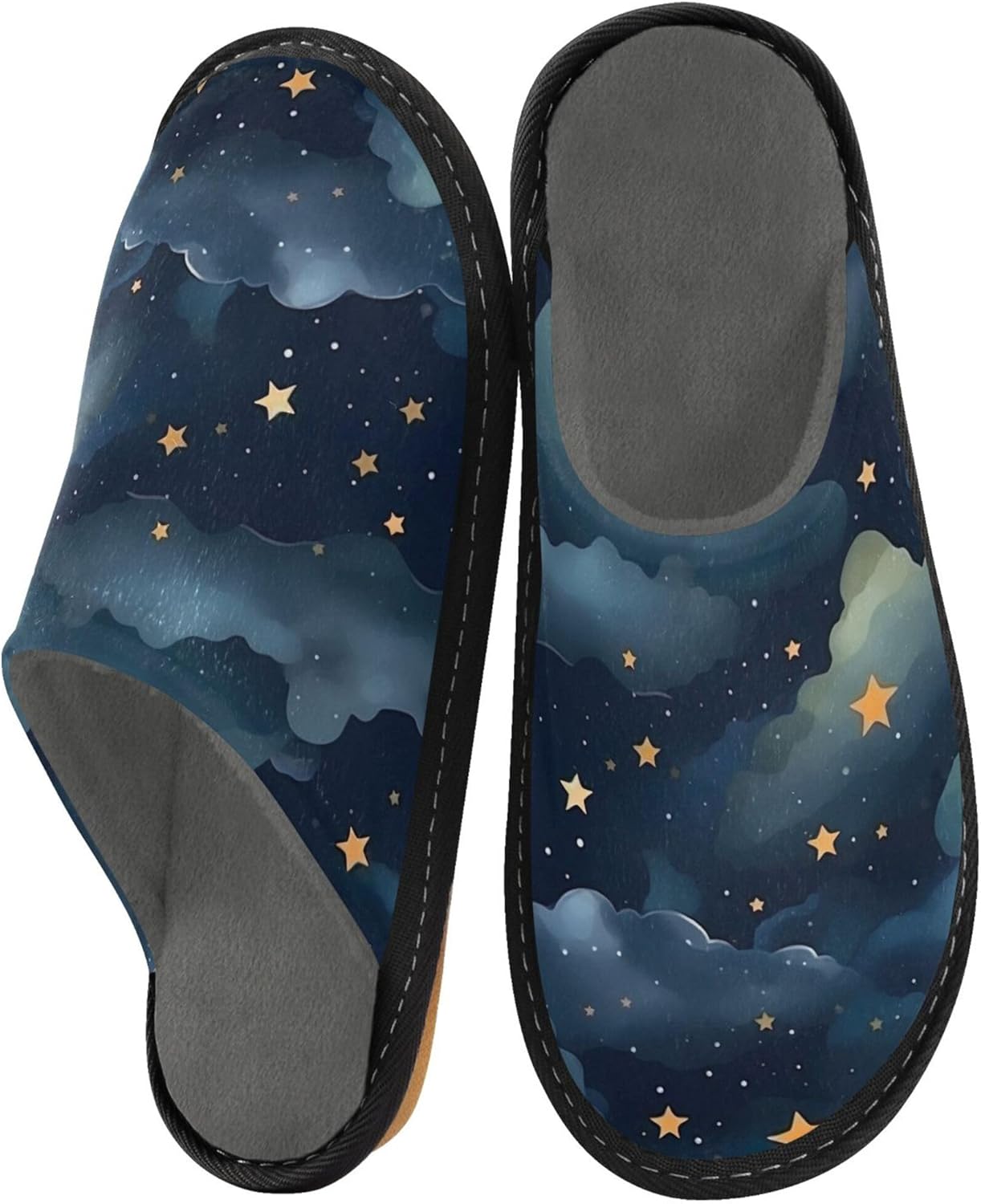 Nebula Star House Slippers – Cozy Fuzzy Slippers for Guests, Washable & Disposable, Perfect for Shoeless Home, Spa & Hotel Use A110926