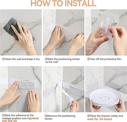 Miniatura 4 de LAMU Estante organizador de ducha con rotación de 360, 2 unidades de organizador de ducha Lazy Susan, plato giratorio para almacenamiento de baño,