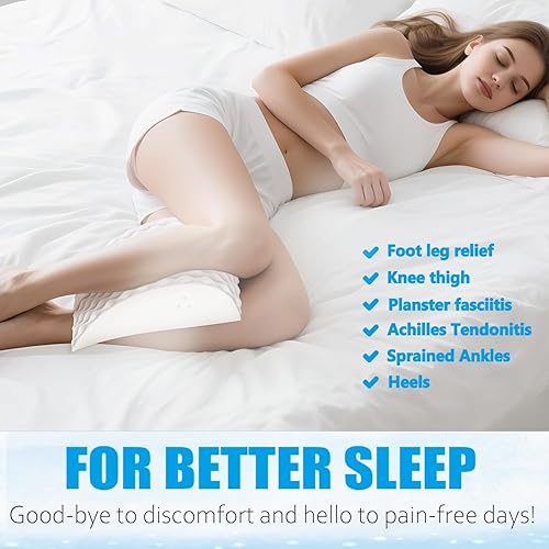 Miniatura 4 de Almohada de rodilla para piernas con terapia de frío y calor, ultra suave, 100% natural al tacto de la piel, almohada de cuña de calentamiento de