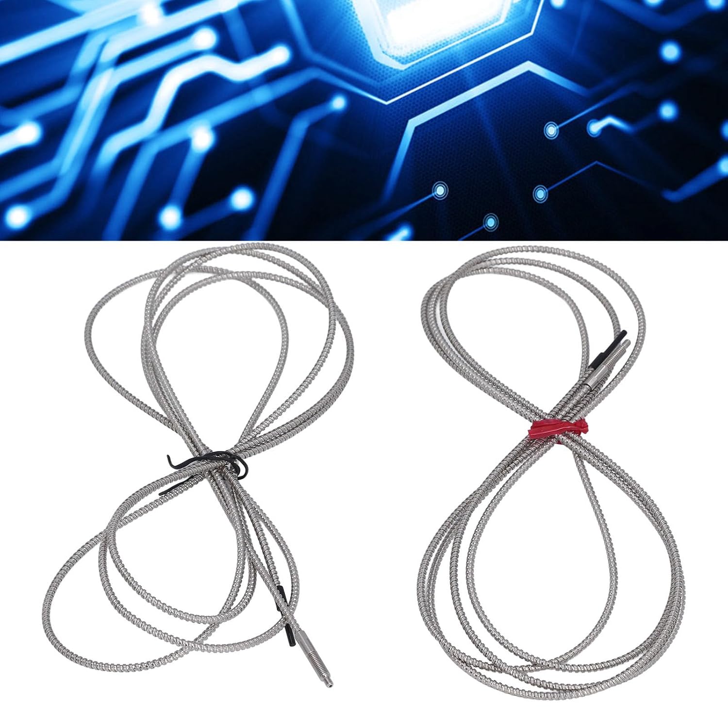 2Pcs Transmissive Fiber Optic Sensor, Heat Optical Fiber Sensor with 2100mm Detection Distance, Replacement for FU 84C, for Industrial Automation and High Temperature