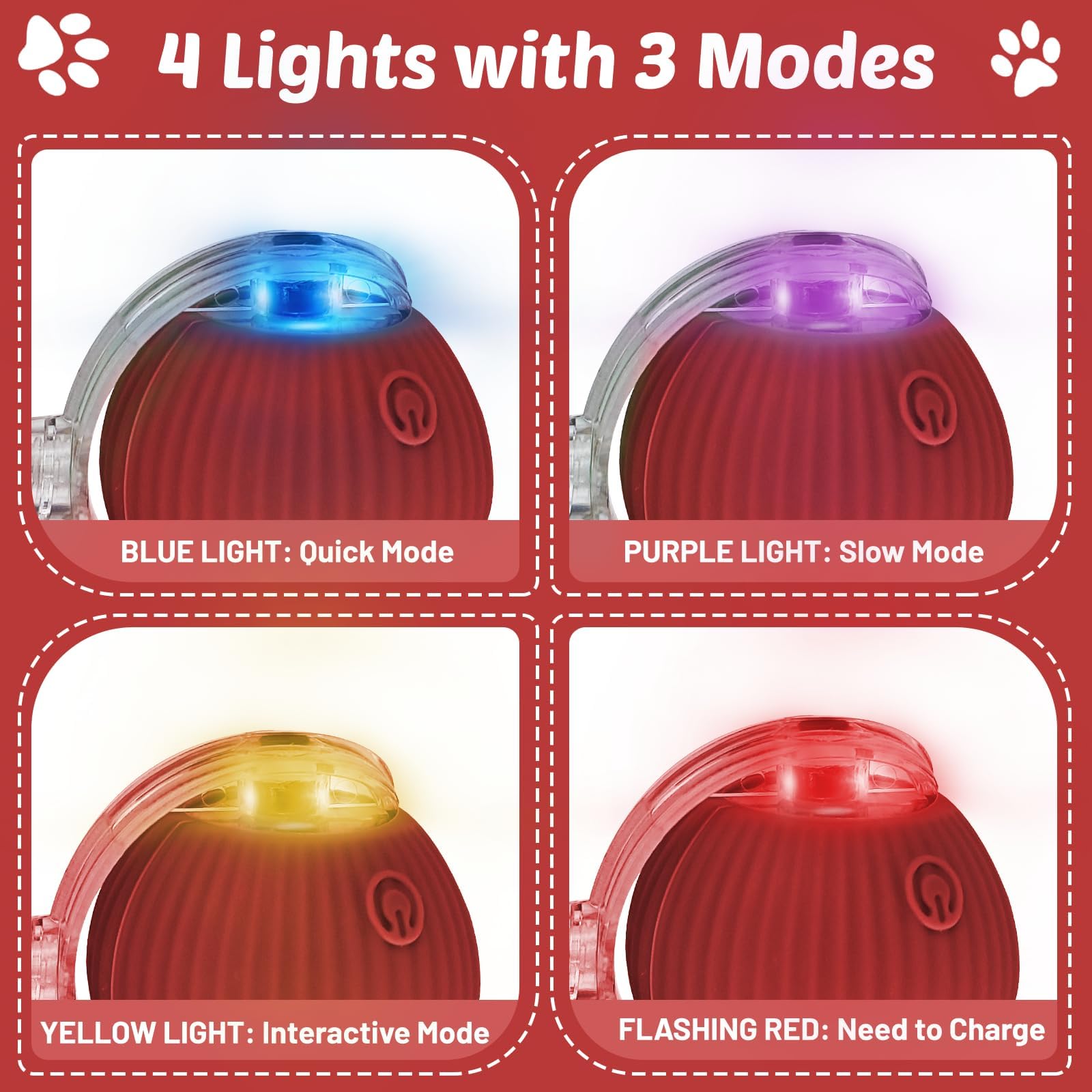 Noaya Smart Automatic Rolling Pet Ball, 360° Interactive Dog Cat Ball Toy, Electric Dog Ball, Chase Mate Cat Toy - Image 3