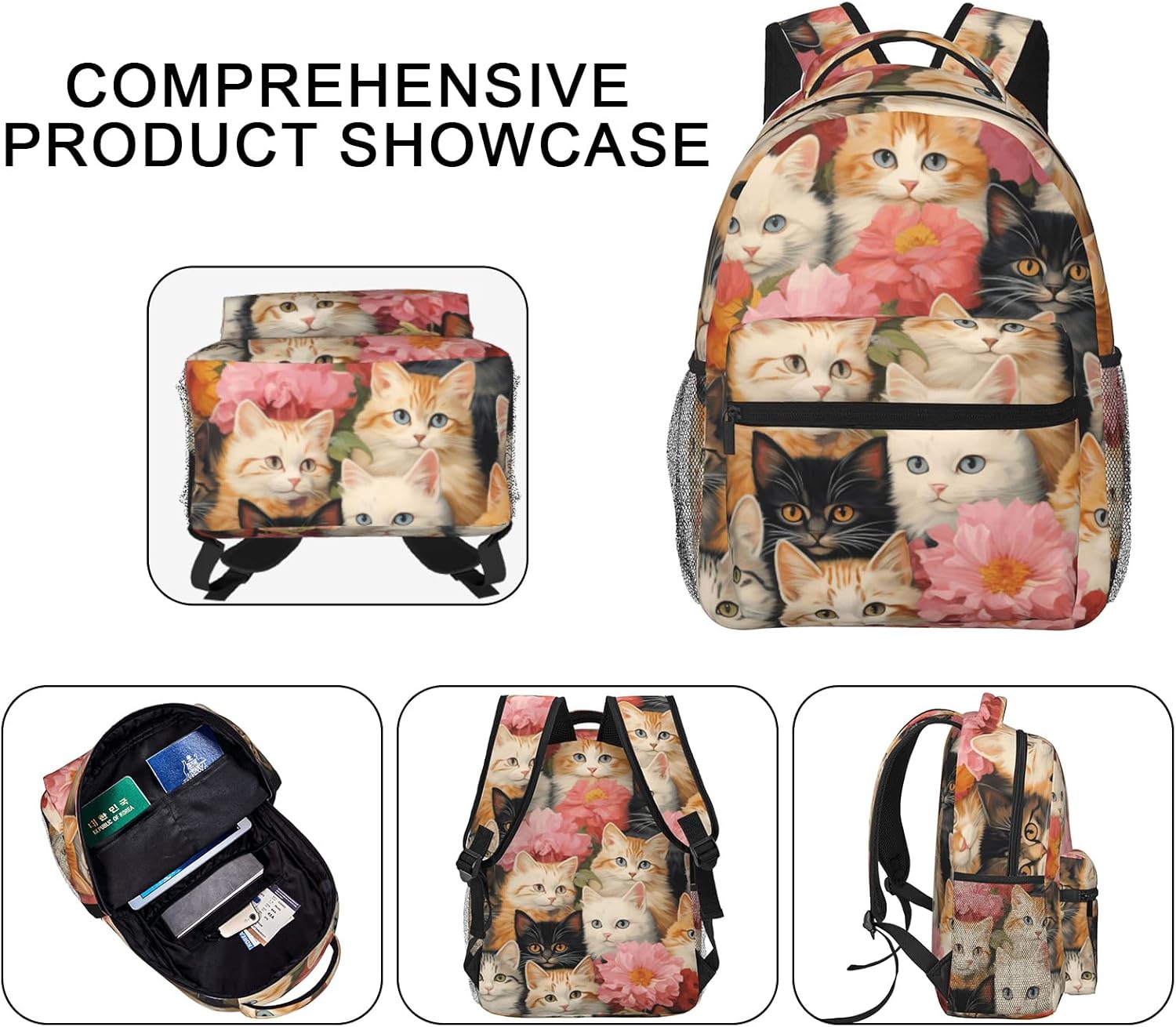 Sunflower Butterfly Backpack, Lightweight Backpacks for Travel Work School Sport, Nature Realistic Back Pack Gift for Women Girls, Floral Laptop Books Casual Daypack, 11.4×5.9×15.7 Inch