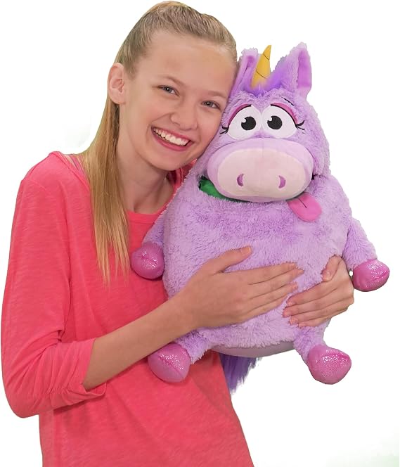 Happy Nappers Tummy Stuffers Unicorn Storage Plush for Blankets and Toys