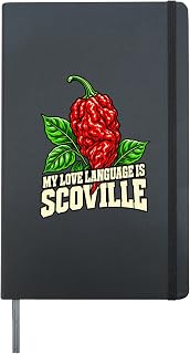 Spicy Food My Love Language Is Scoville Funny Hot Sauce Hardcover Journal, Black