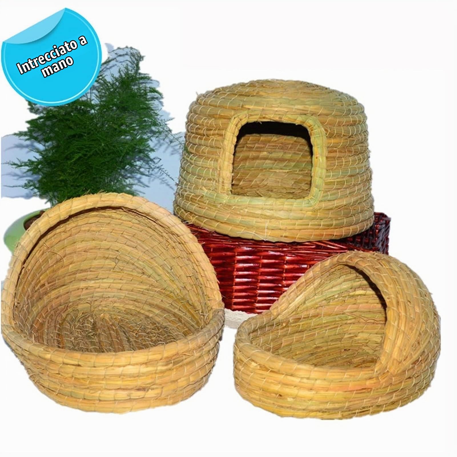 Nidi per Uccelli Giardino Esterno Nido di Uccello, pappagalli, piccioni e Uccelli Posto di Riposo e Allevamento, Birdhouse Natural Woven (Size : 35x25cm)