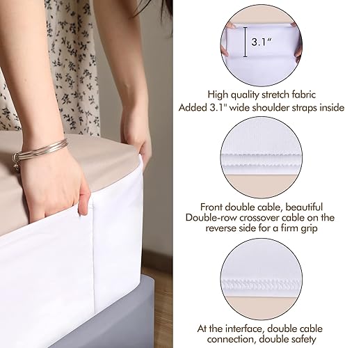 Miniatura 3 de Soporte para sábanas – Sábana bajera tamaño Queen solo correas, mantiene la cama plana en su lugar y la convierte en una sábana bajera, soporte de