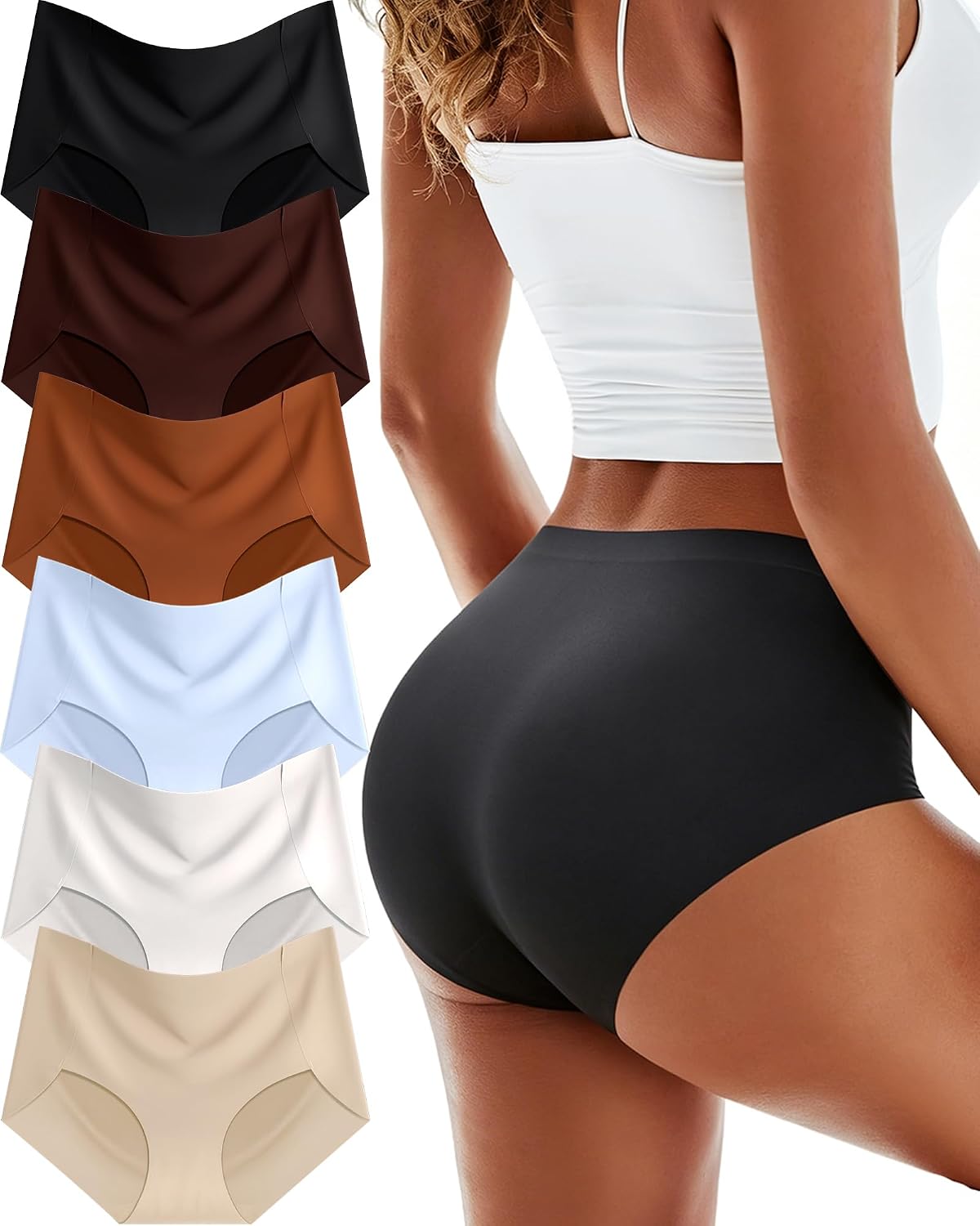 Womens Underwear Seamless Sexy Full Coverage Breathable Briefs