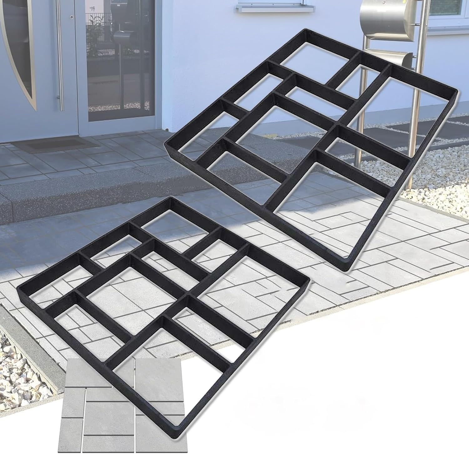 Concrete Paver Molds and Forms, Concrete Stamps, DIY Pavement Mold Plastic Path Maker Reusable and Sturdy Pavement Mould, Two Modes of Use