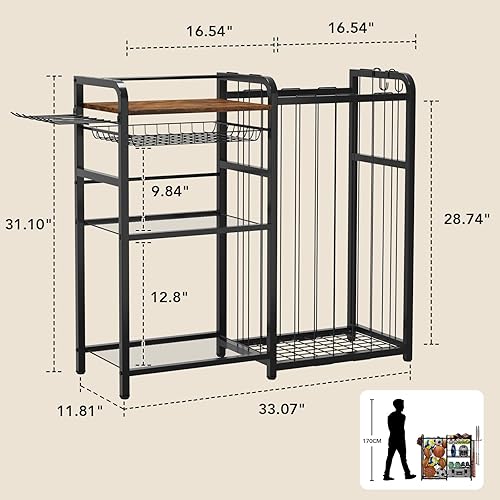 Miniatura 4 de Garage Sports Equipment Organizer, Ball Storage for Gear and Toys, Large Capacity, Sports Organizer for Garage with Hooks and Baskets