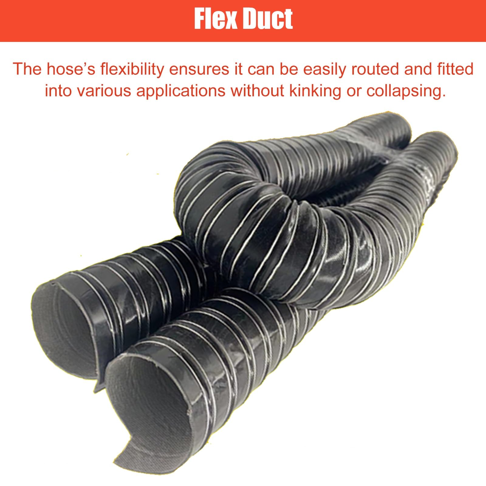 Conducto de refrigeración de frenos flexible e impermeable, conducto de silicona ignífuga para circulación de aire caliente y frío en sistemas automotrices