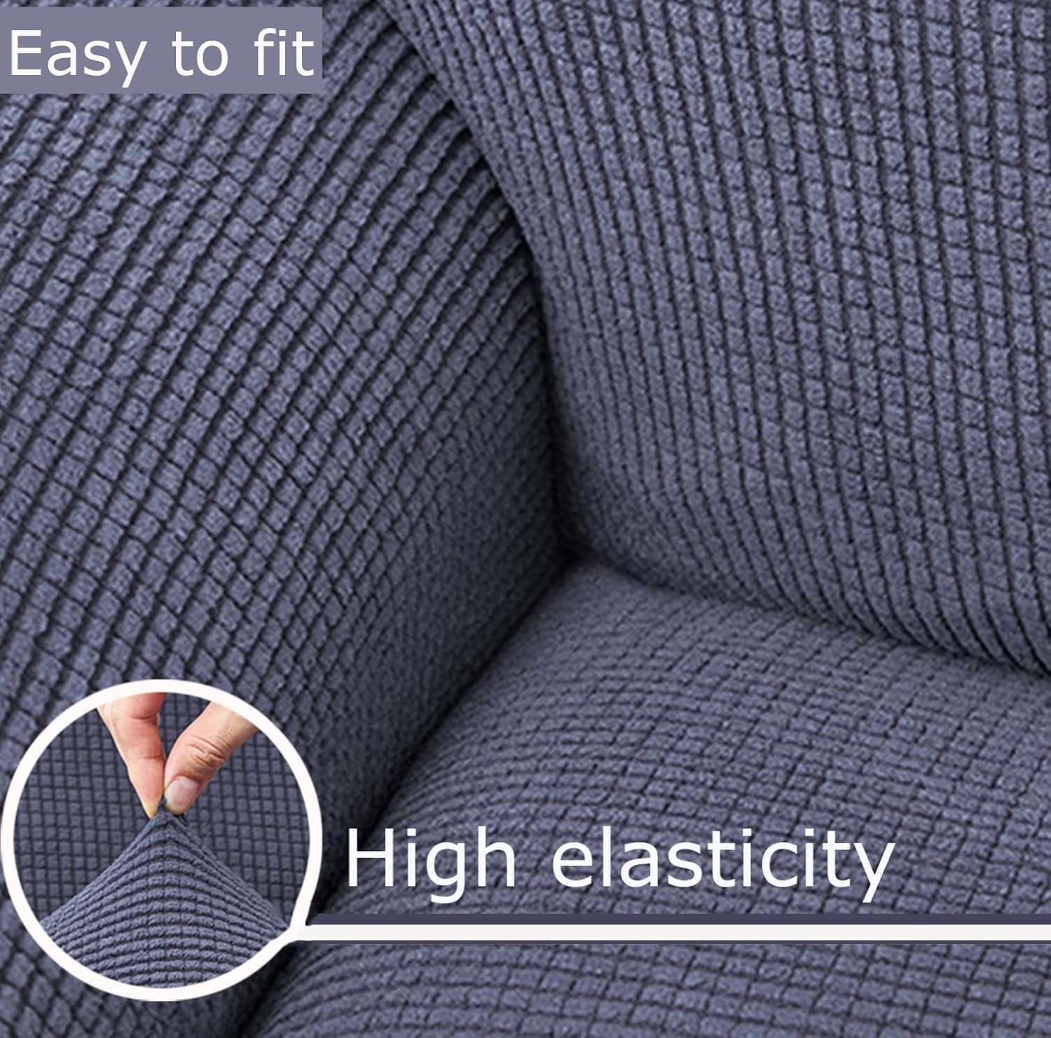 Stylish Recliner Slipcover, Stretch Soft Recliner Cover 4 Pieces Recliner Couch Cover with Elastic Side Pocket Recliner Couch Cover for Living Room-Coffee