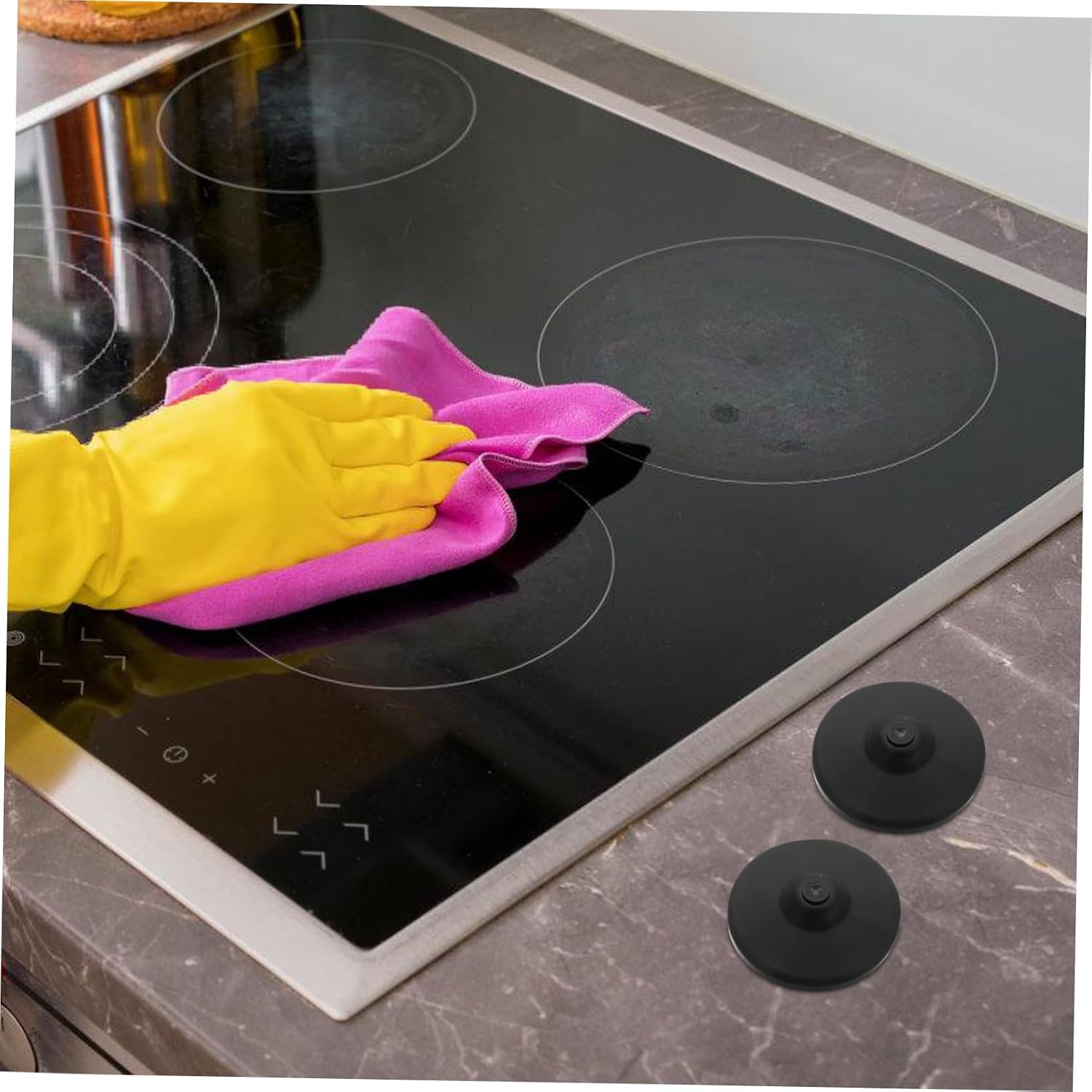 2pcs Rubber Gas Stove Knob Feet for Grates Kitchen Use