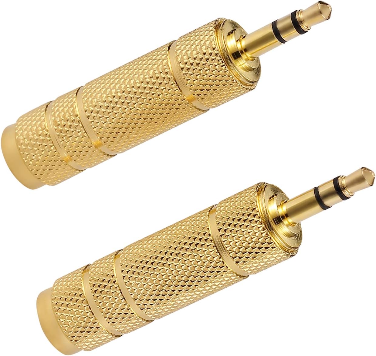 Njchiwang 2 Pcs Headphone Jack Adapters 6.5mm Female to 3.5mm Male Headphone Adapters Mini Audio