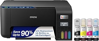 Epson EcoTank ET-2400 Wireless Color All-in-One Cartridge-Free Supertank Printer with Scan and Copy for Everyday Home Printing, Black