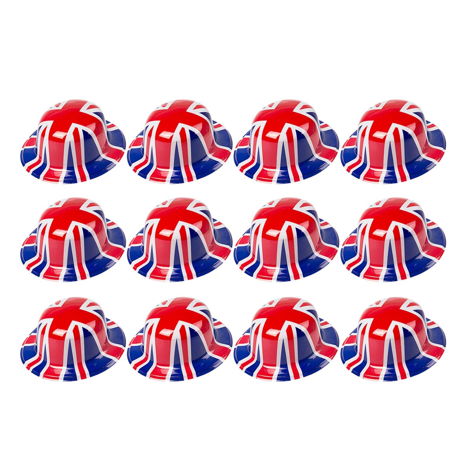 Sanmubo 12Pcs Union Jack Flag Bowler Hat, British Flag Bowler Hats, Queen's  Jubilee Hats, Party Supplies Decor Hats For VE Day, Queens Jubilee,