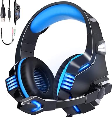 Wintory Gaming Headset, PS4 Headset, Wired PS5, LED, Microphone with Mic, FPS PC Headphone, Microphone, Noise Cancelling, Deep Bass, Enhanced, Noise Suppression, Lightweight, Stretchable, Unisex,