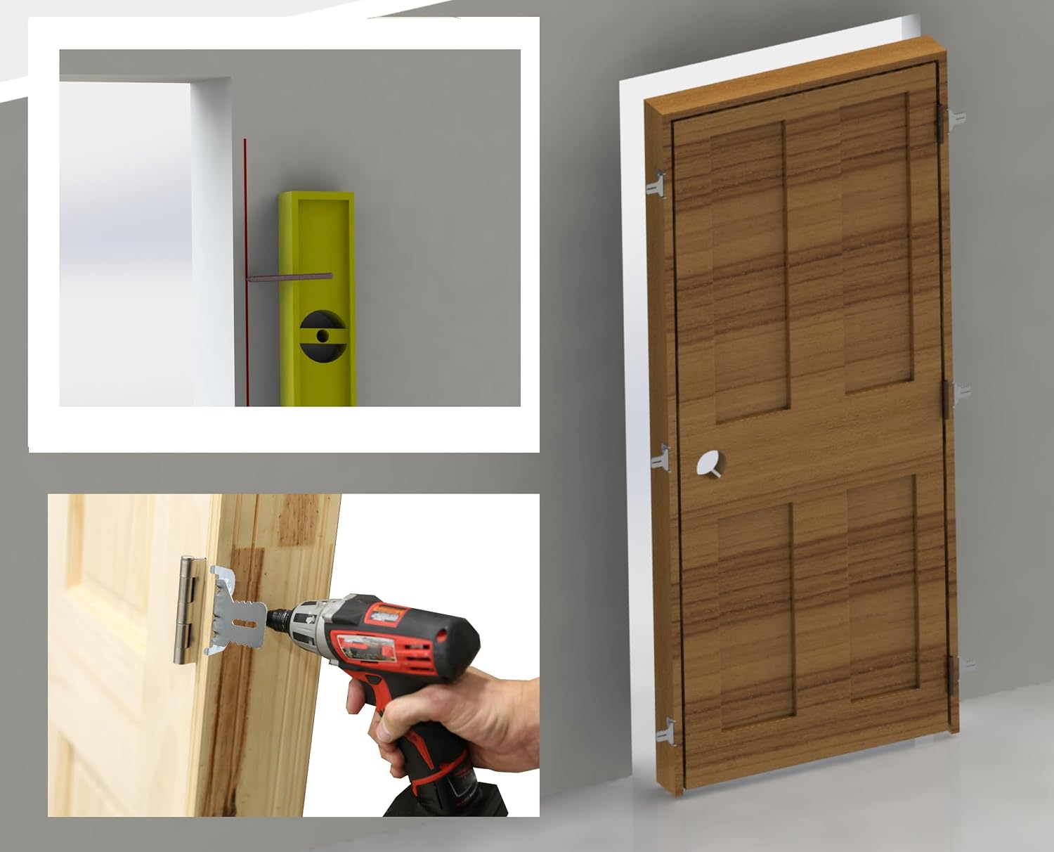 Door Install Clip™ | 1 Complete Door Hanging Kit | Quick & EZ Door Installation | Patented Bracket | No Shimming Needed