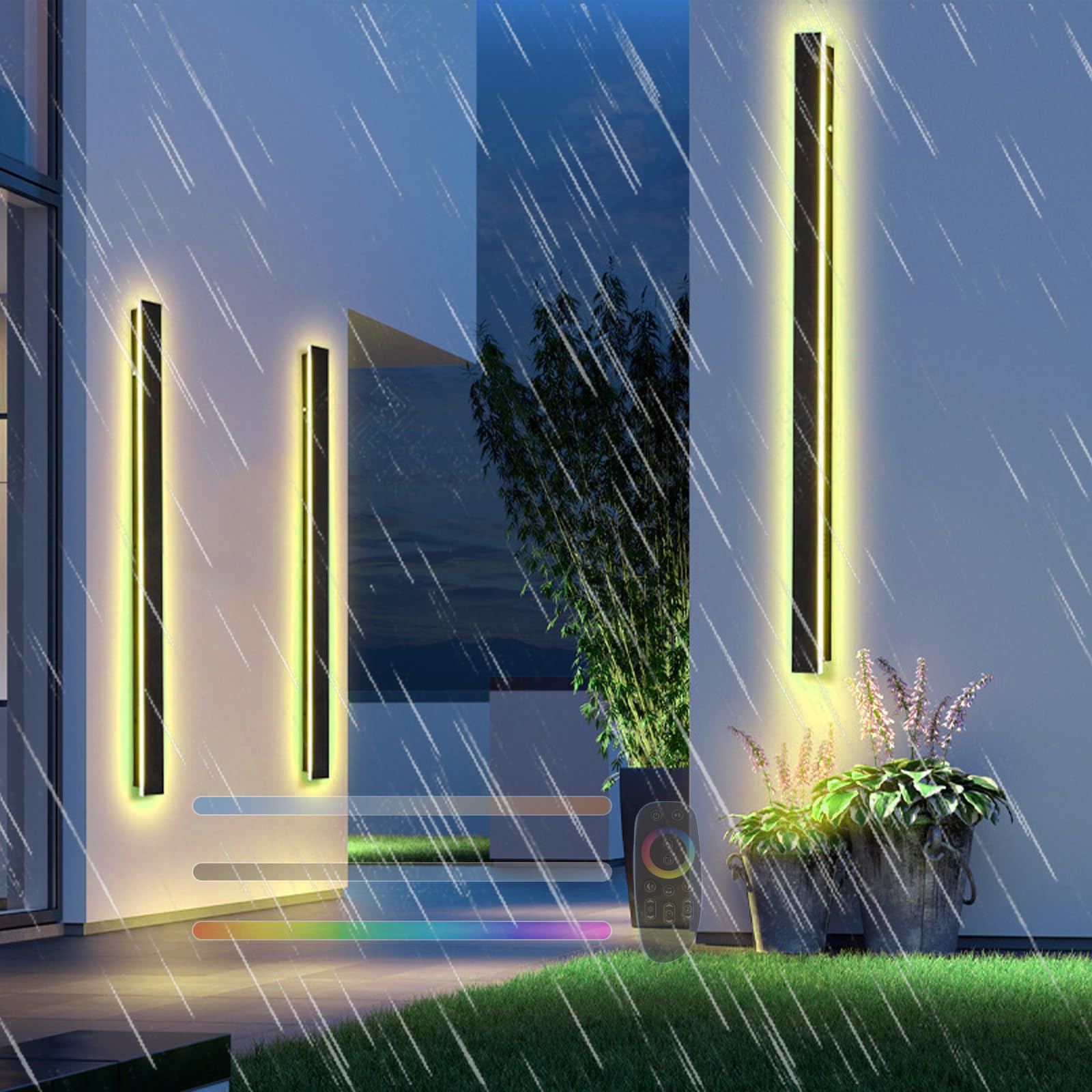 Applique murale extérieur RGB LED étanche IP65 luminaire aluminium longue bande avec variateur