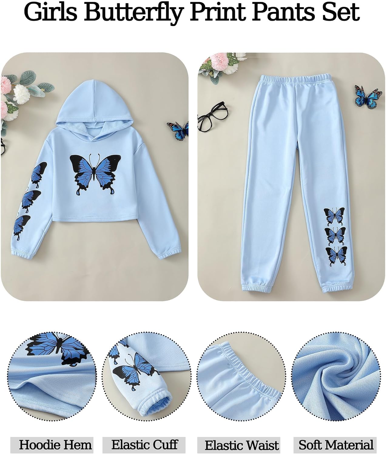 YOURUIKEY Girls Clothes 2 Piece Outfits Sweatsuit Set
