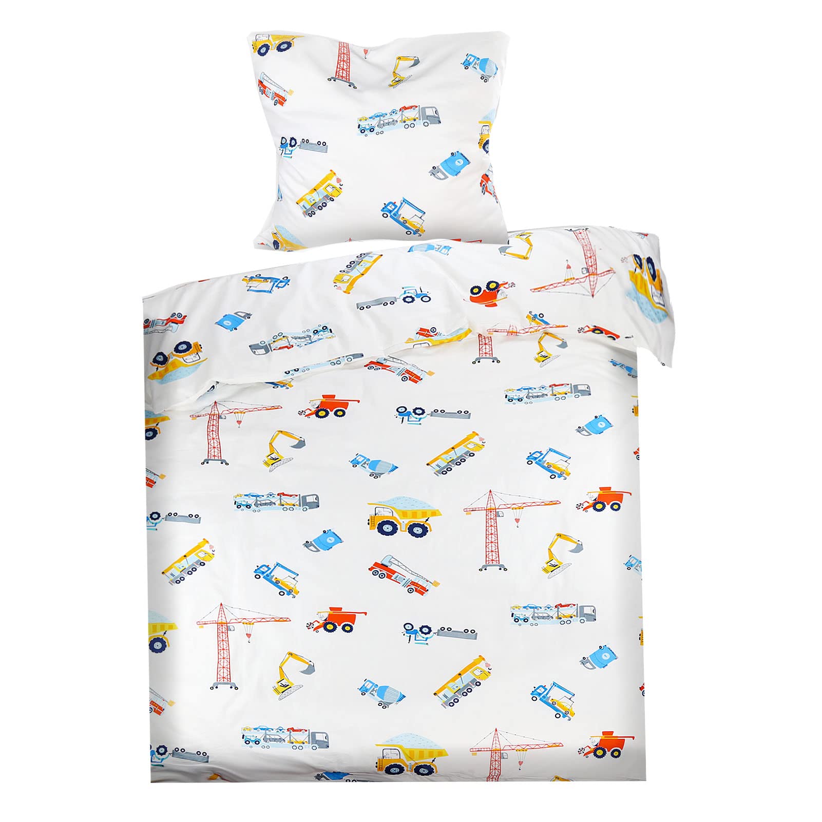 KEAYOO Kinderbettwäsche 135x200 Baumwolle Bettwäsche für Kinder Mädchen Junge mit Reißverschluss (Bunt, 135x200cm+80x80cm 2teilig)