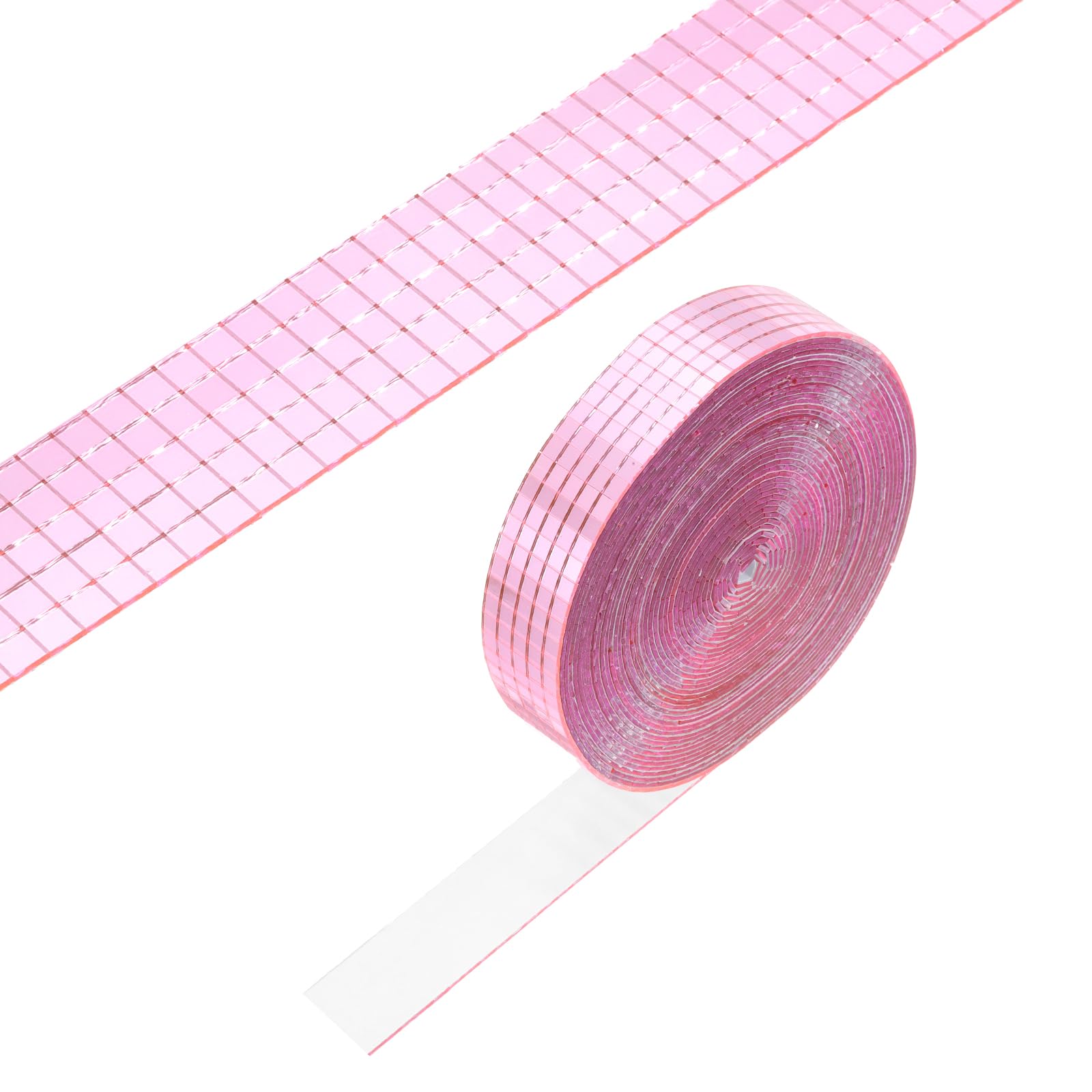 PATIKIL 5x5mm Self Adhesive Mirrors Mosaic Tiles, 8000 Pcs Square Mini Glass Mosaic Disco Tile Sticker for DIY Craft Disco Ball Party Decoration, Pink