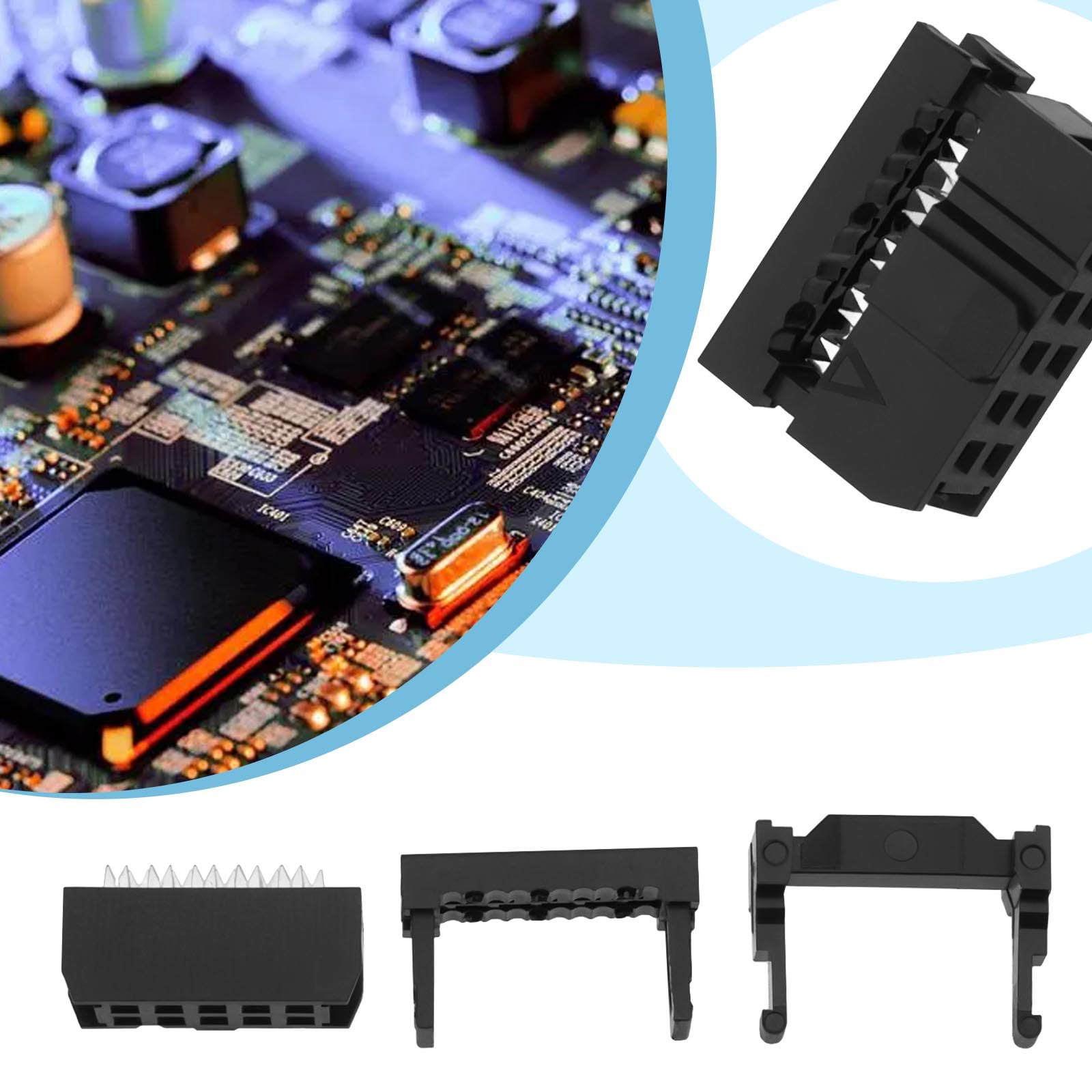 ECSiNG 50Pcs 10Pin IDC Cable Mounting Plug Socket Connector 2.54mm Pitch Female IDC Socket for Connector Cables Electronic Projects Integrated Circuit Boards - Image 3