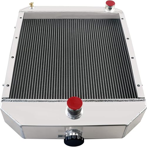 Miniatura 7 de RadRace Radiador de tractor de aluminio para retroexcavadora Case-IH 480D 480LL 580 Super D 580D 584D 585D 586 OEM D81055 3 filas tractores