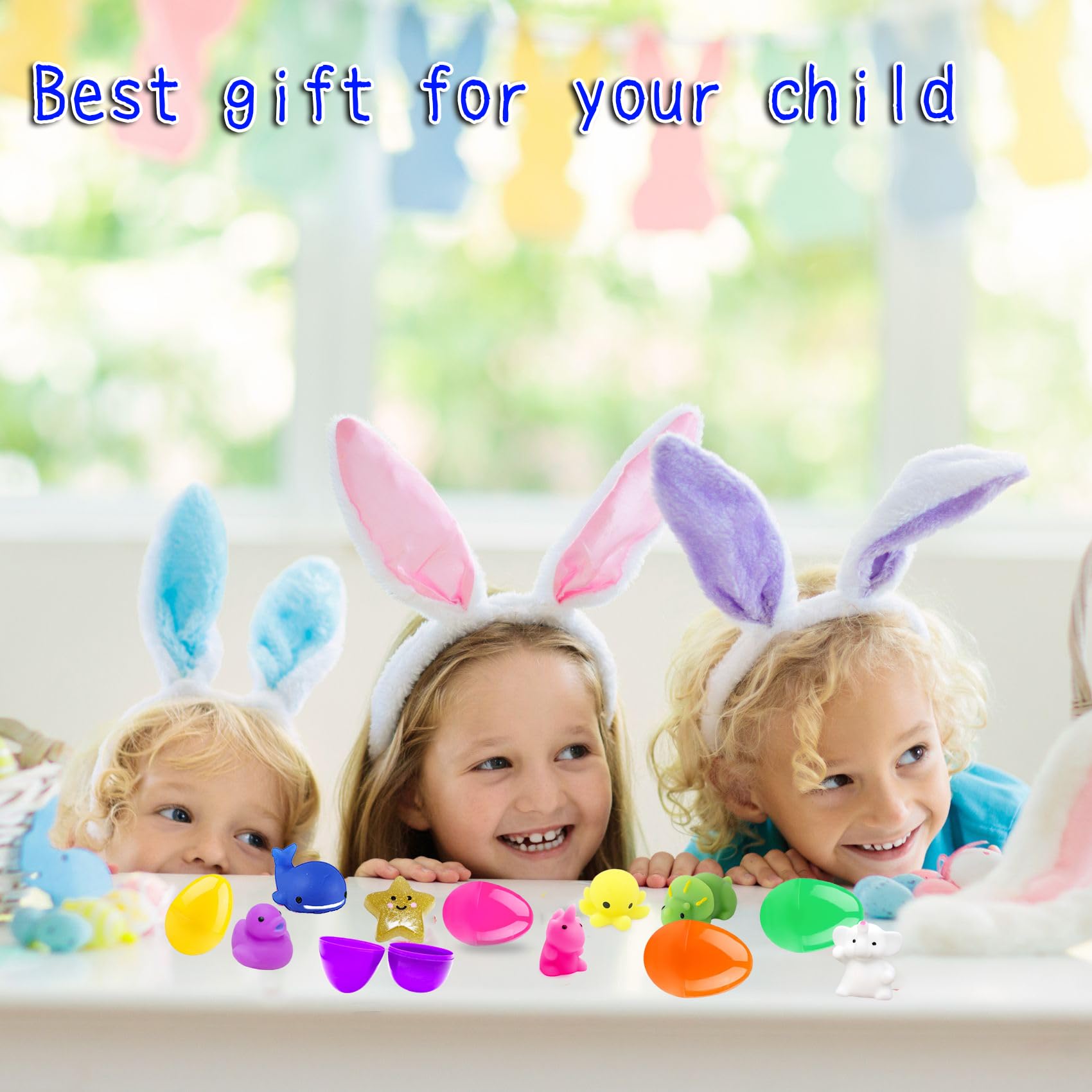Uova Di Pasqua Preriempita Con 24 Pezzi Di Mini Mochi Toys, 24 Pezzi Uova Di Plastica Colorate Piene Di Giocattoli,Antistress Mochi Toys, Caccia All'Uovo Di Pasqua,Regalo Bambini Pasqua