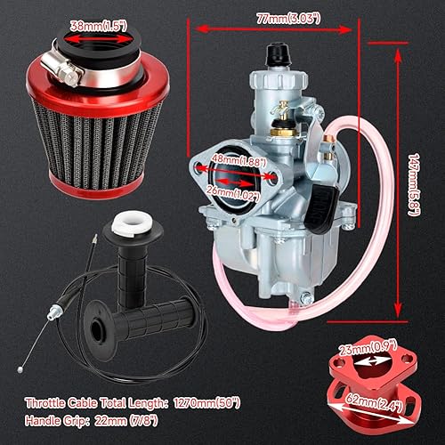 Miniatura 6 de FVRITO VM22 - Conjunto de acelerador de carburador de 1.024 in Kit de chorros principales para Predator 212cc 224cc 196cc Non Hemi Coleman CT200U
