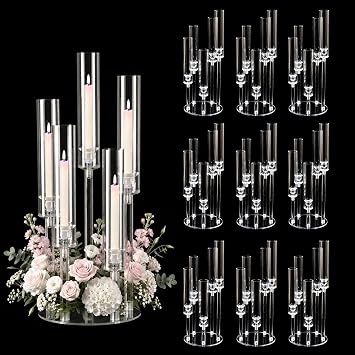 10PCS Acrylic Candelabra Centerpieces for Tables Wedding Reception