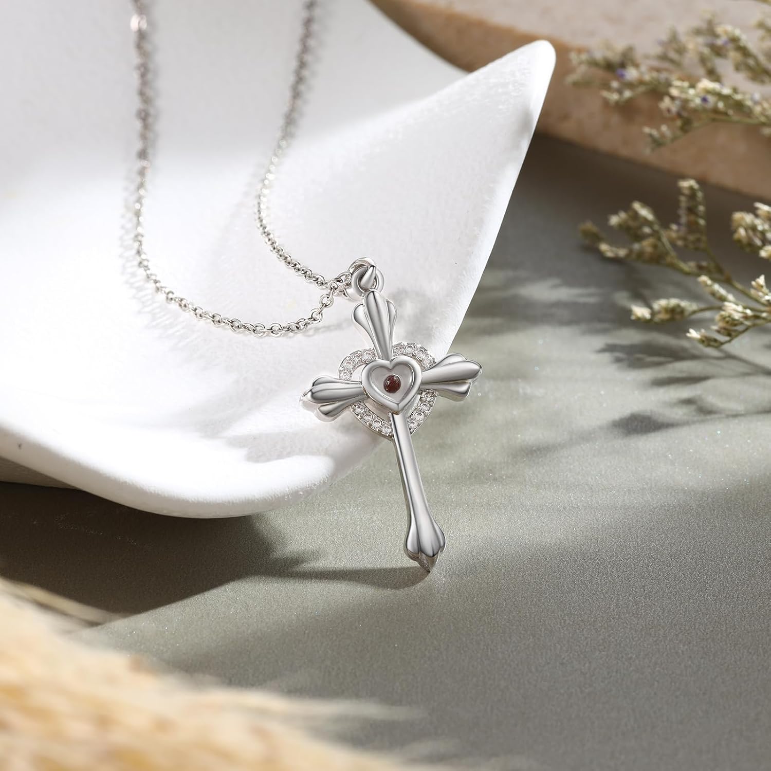 Mustard Seed Necklace Christian Gifts for Women Faith Mustard Seed Cross Necklace, Gift for Christians Jewelry for Women Girls - Image 2