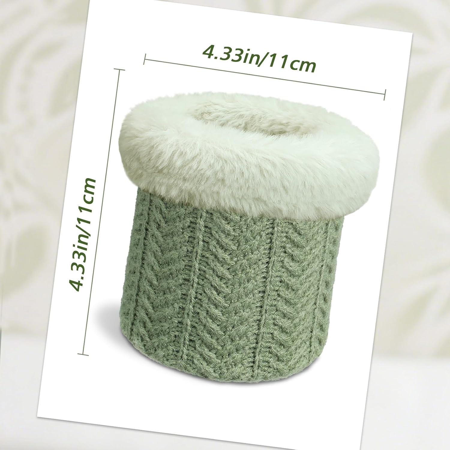 FINTIE Plush Lined Eyeglasses Holder for Nightstand, Knit Glasses Stand Case, Multi-Functional Organizer for Home Boho Decor, Green - Image 7