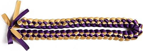 Miniatura 2 de Ribbon Lei - Braided Necklace - Gold & Purple
