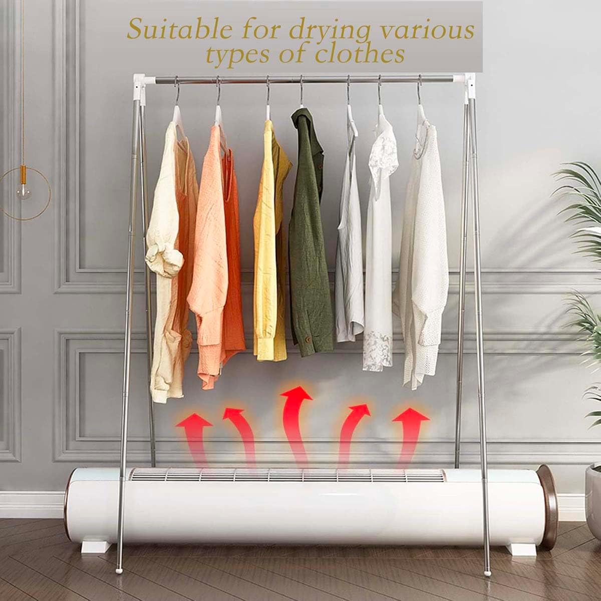 Portable Travel Garment Rack, Collapsible Clothes Rack, White, Stainless Steel, 16"D x 35"W x 53"H, 8.8 Pounds, Foldable, Portable, Collapsible