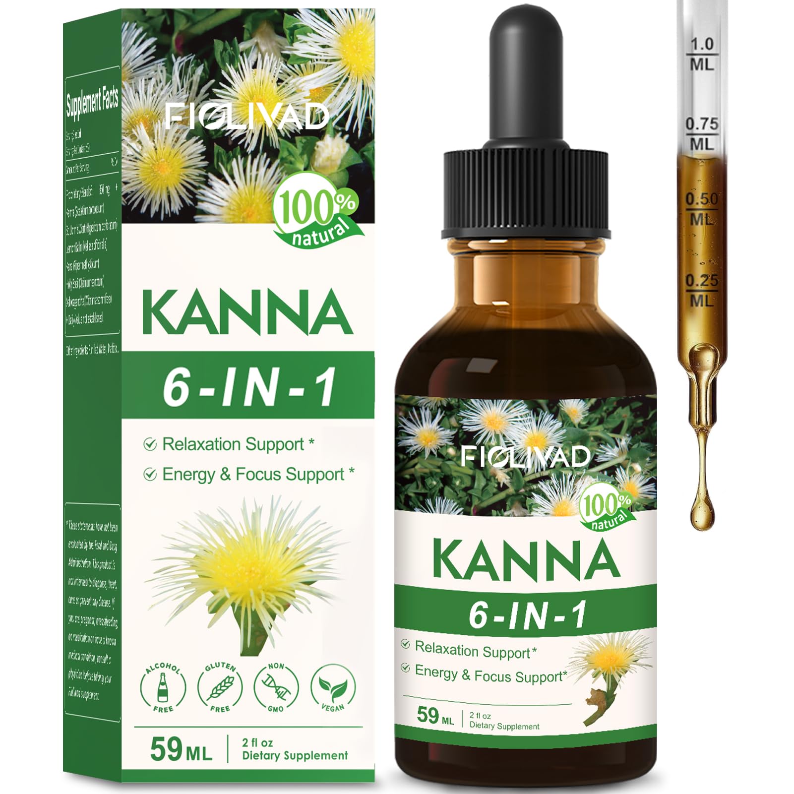 Amazon.com: FIOLIVAD Kanna Extract Liquid Drops for Relaxation