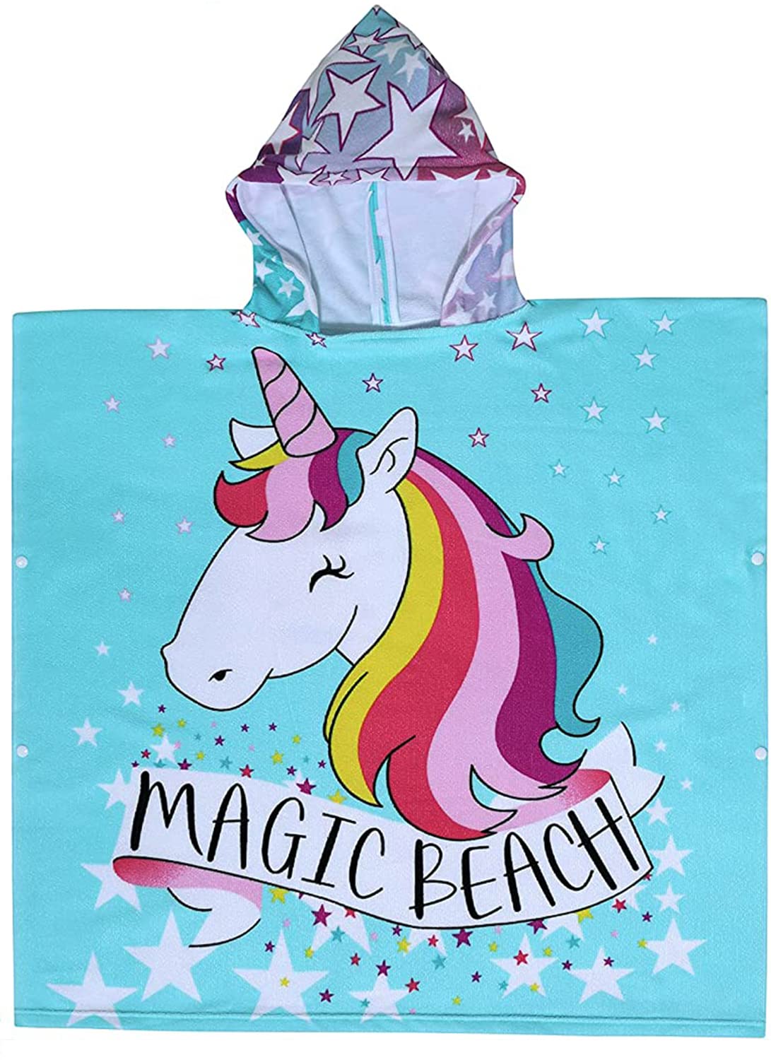 JFAN Toalla Playa de Niño Poncho Toallas Microfibra de Baño Pareo Piscina para Niña 3-8 años