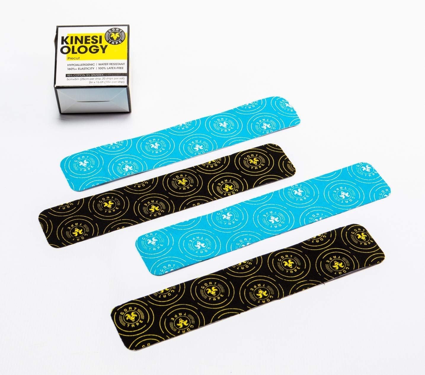 Kinesiology Goat Tape Athletic Tape. Blue Fabric with White Ink Print. Precut Strips. 5cm x 5m. Sold as Single Rolls. : Health & Household
