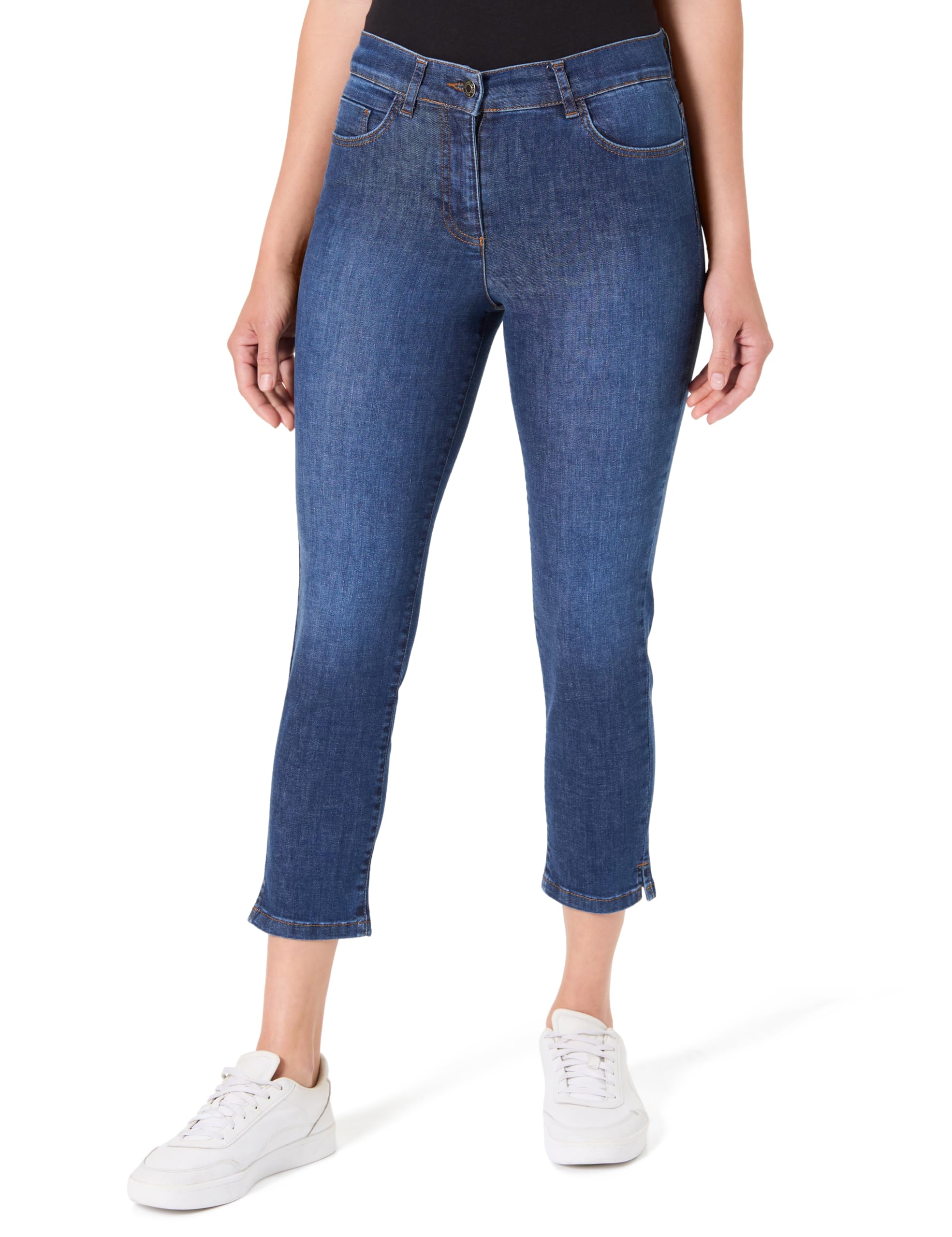 Caroll Pantalon Slim Pantacourt Denim Moyen 36