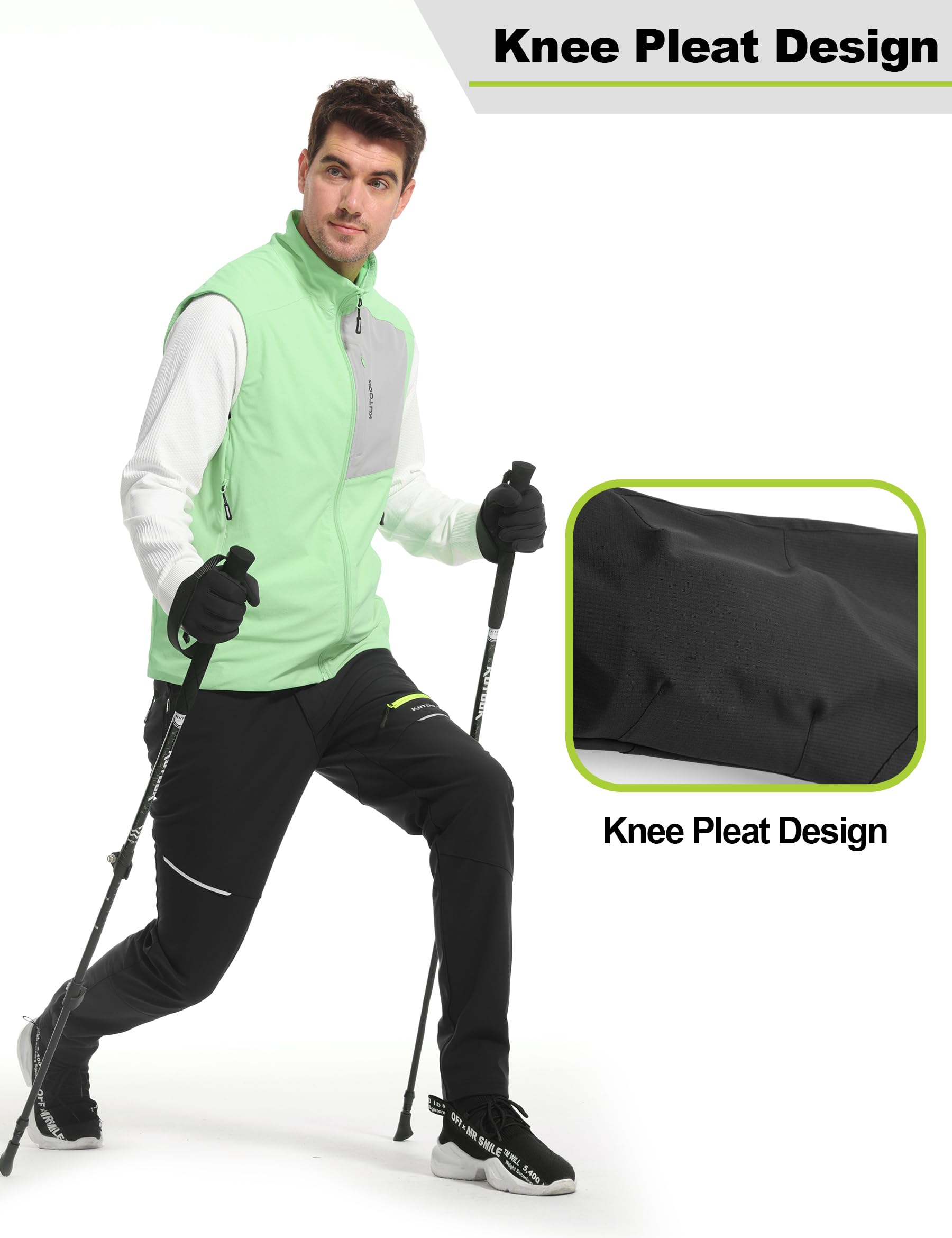 KUTOOK Pantalon de cyclisme d'été et d'hiver pour homme S-4XL à séchage rapide respirant pour randonnée, course à pied, exercice