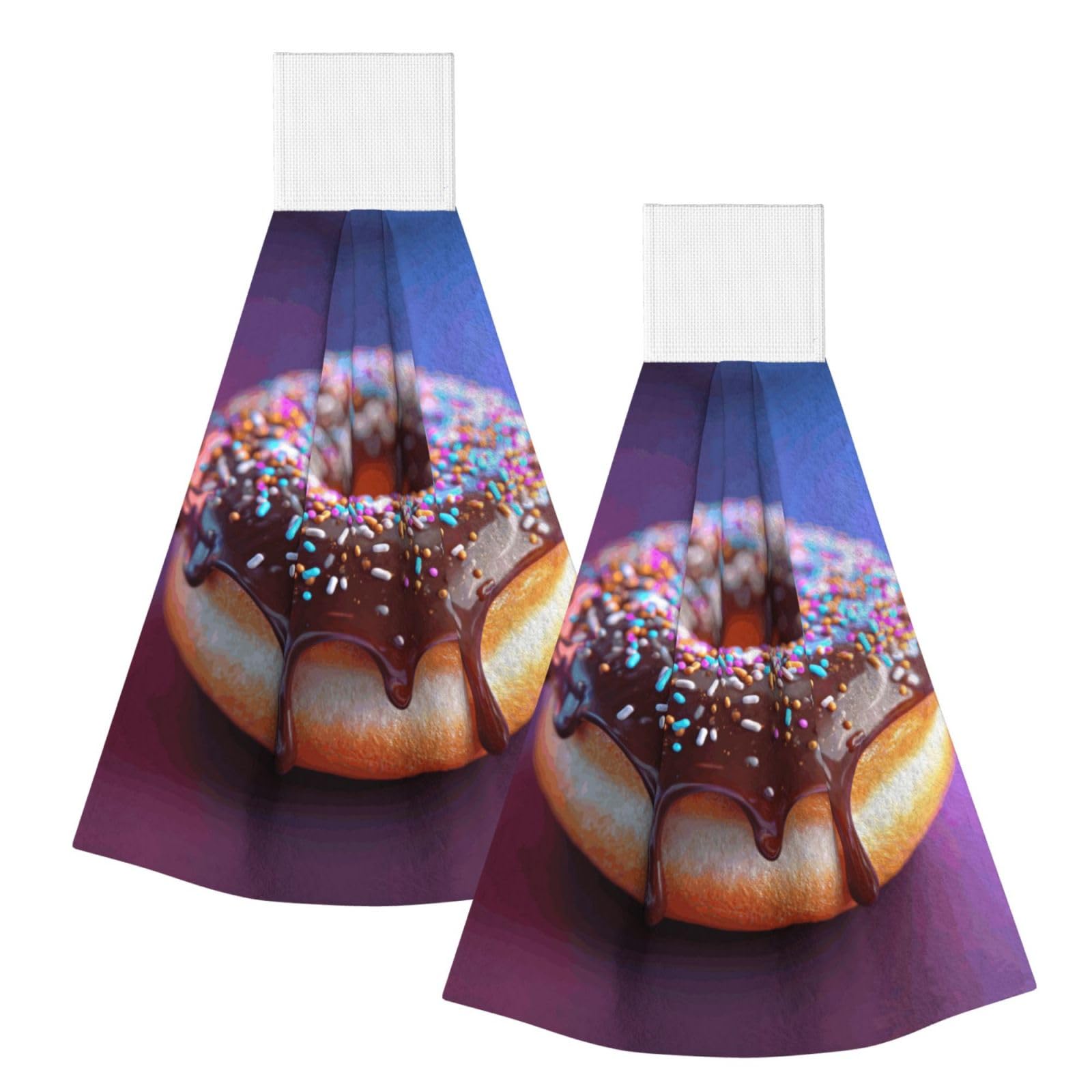 JUANYQME Donut Printing Hanging Coral Fleece Towel Super Absorbent Soft Towel, Fluffy And Light Quick-Drying Noodles.