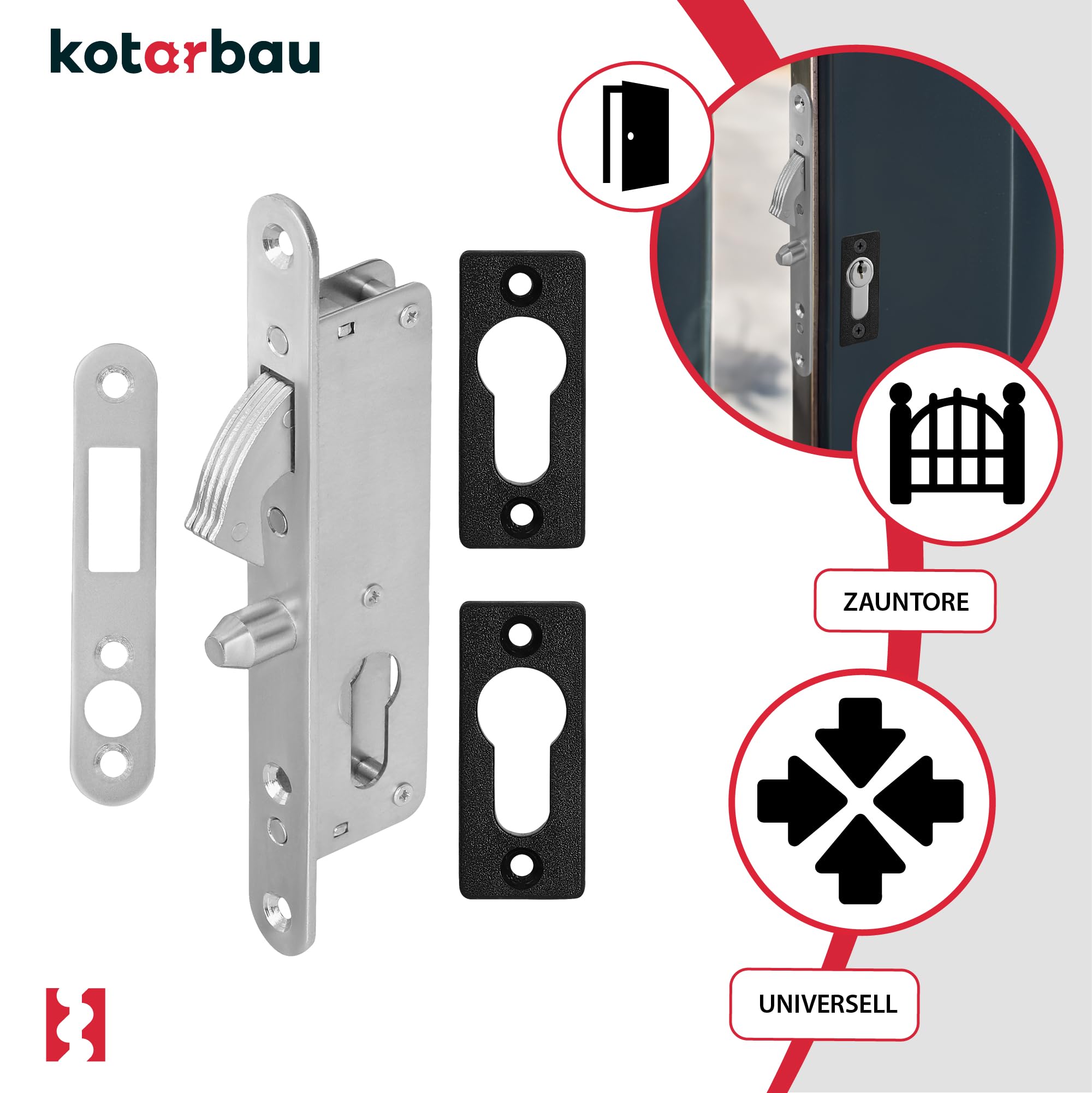 KOTARBAU® Serrure à Crochet H-35 Serrure de Porte coulissante à Crochet Verrou à loquet Galvanisé Antirouille Plaque de verrouillag (Lot de 2)