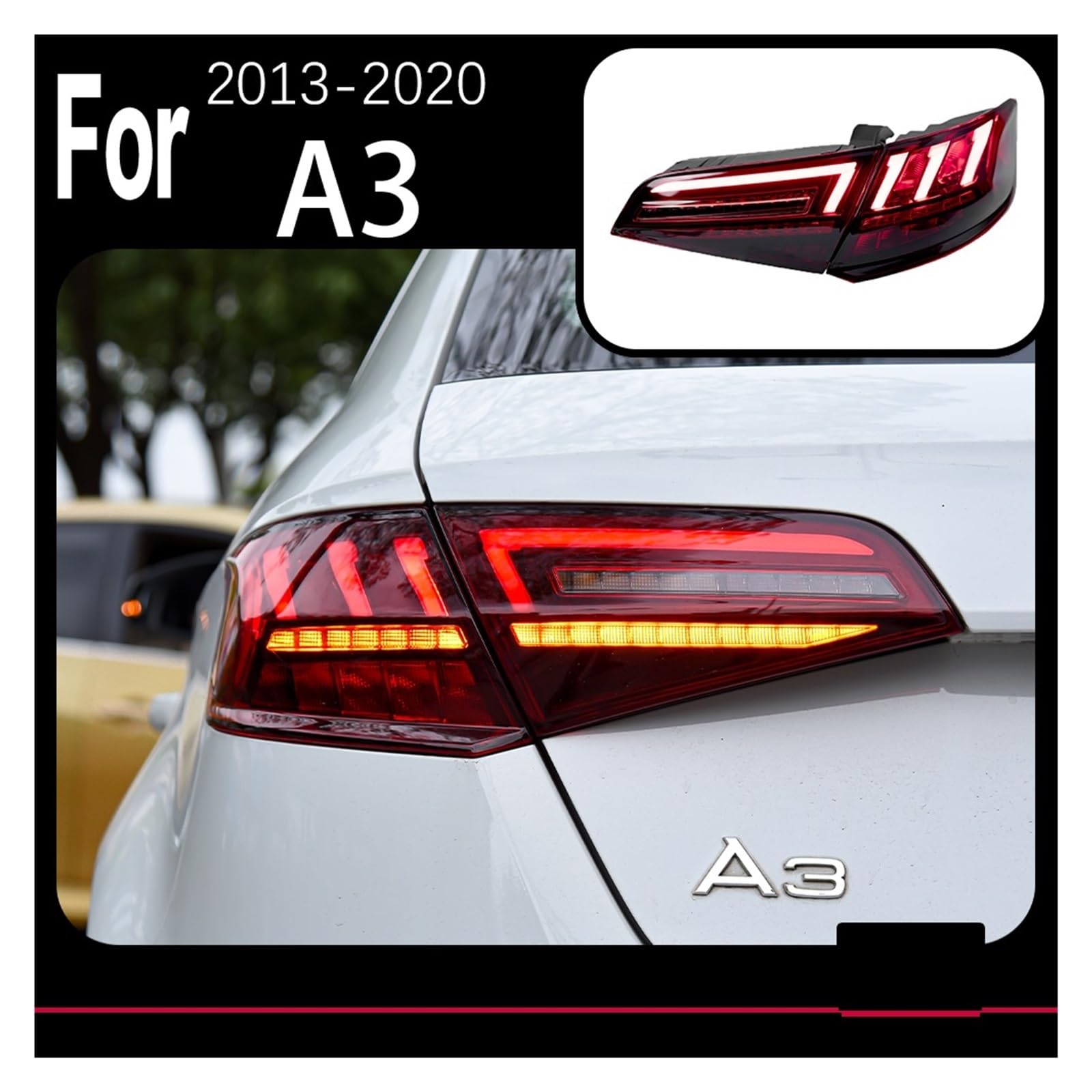 Amazon | 車種 LED テールライトアウディ A3 2013-2019 S3 スポーツ 
