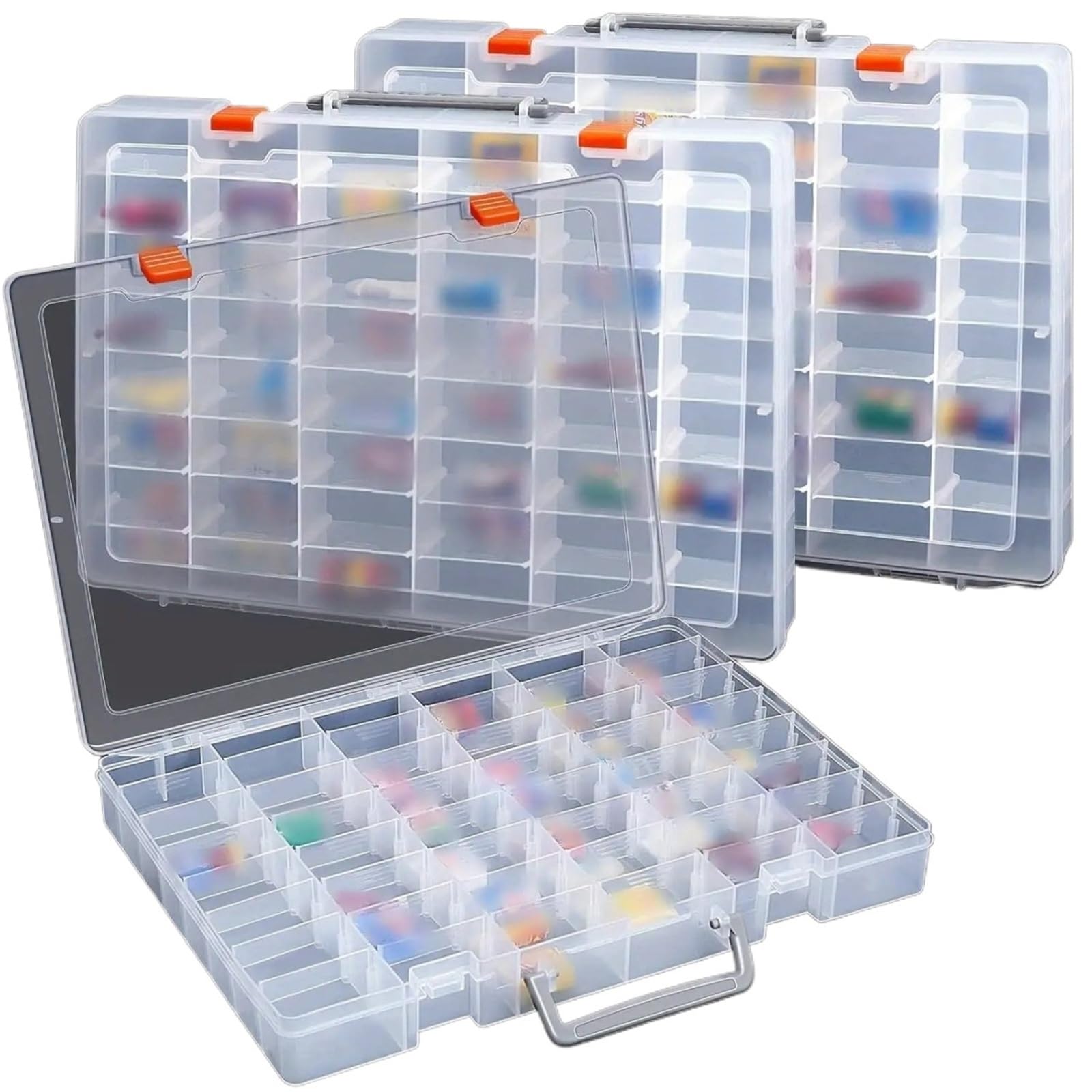 Caja organizadora de plástico transparente de 48 rejillas