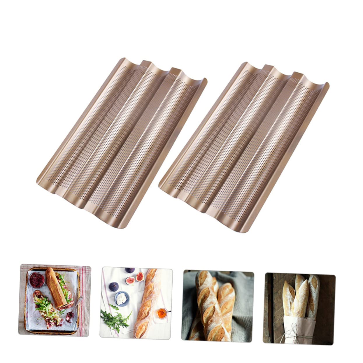 ABOOFAN 2stücke Dreiwellenbrot-form aus Lebensmittelechtem Material zum Backen von Französischem Brot und Kuchen Hygienisch und Wiederverwendbar