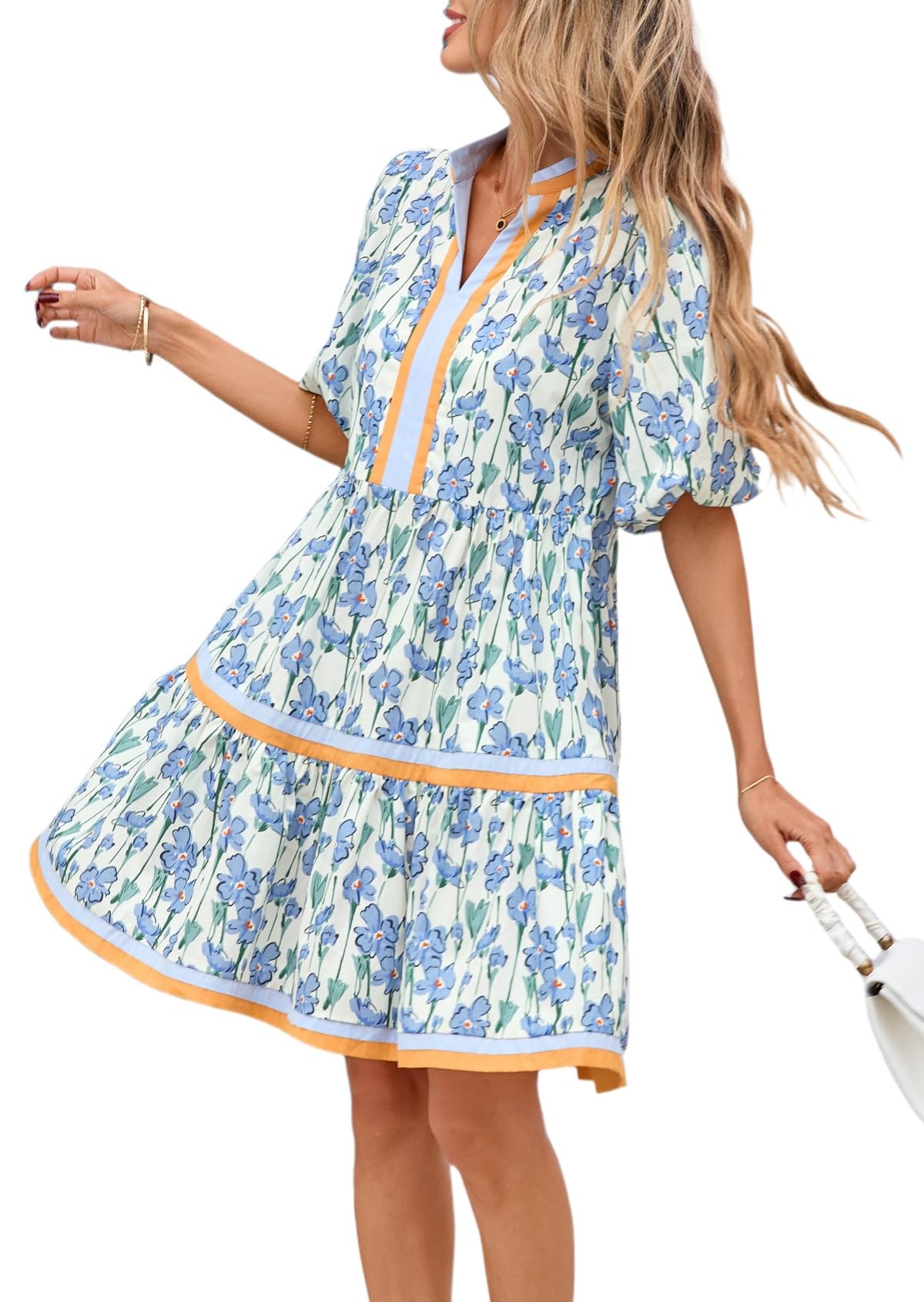 Floral Babydoll Puff Sleeve Dress