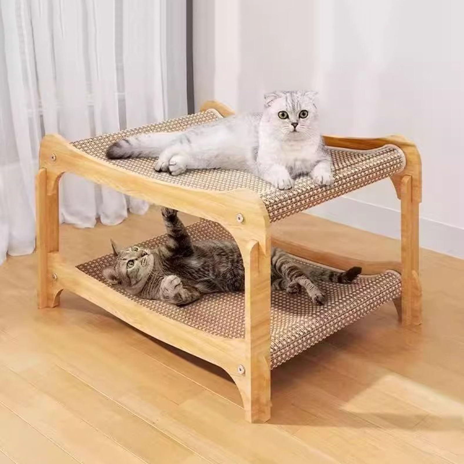 Tiragraffi Gatto Indoor Antiusura Piccola Grande | Base graffiante staccabile a doppio strato da Interattivo Ed Esercizio Accessorio Per Gatti Giocattolo