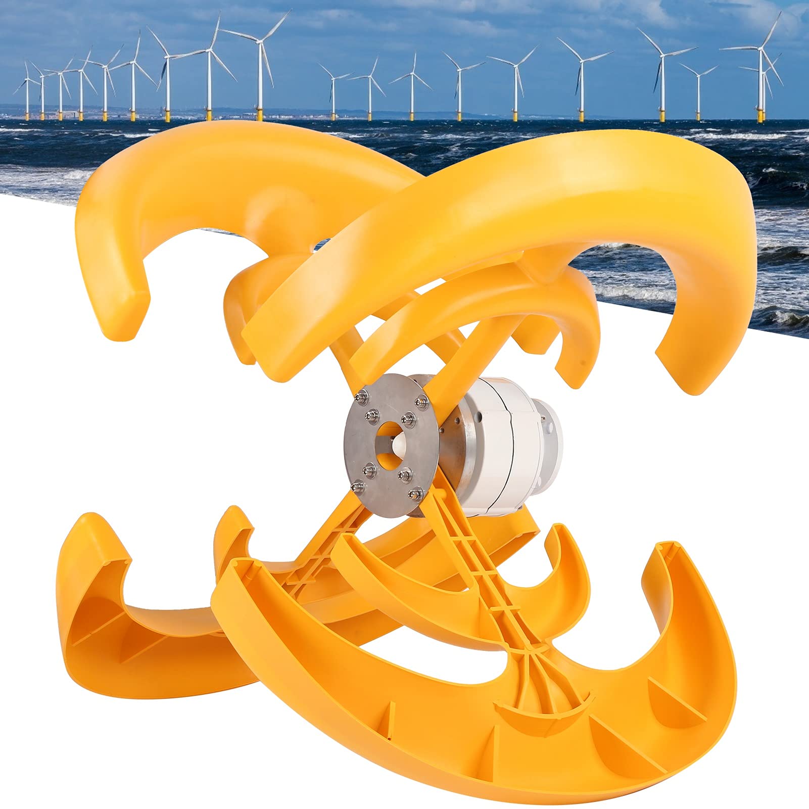 CHICIRIS Generador de Viento de 1200W, 4 Paletas/equipo Productor de Electricidad de Ala para Alumbrado Público (12V)