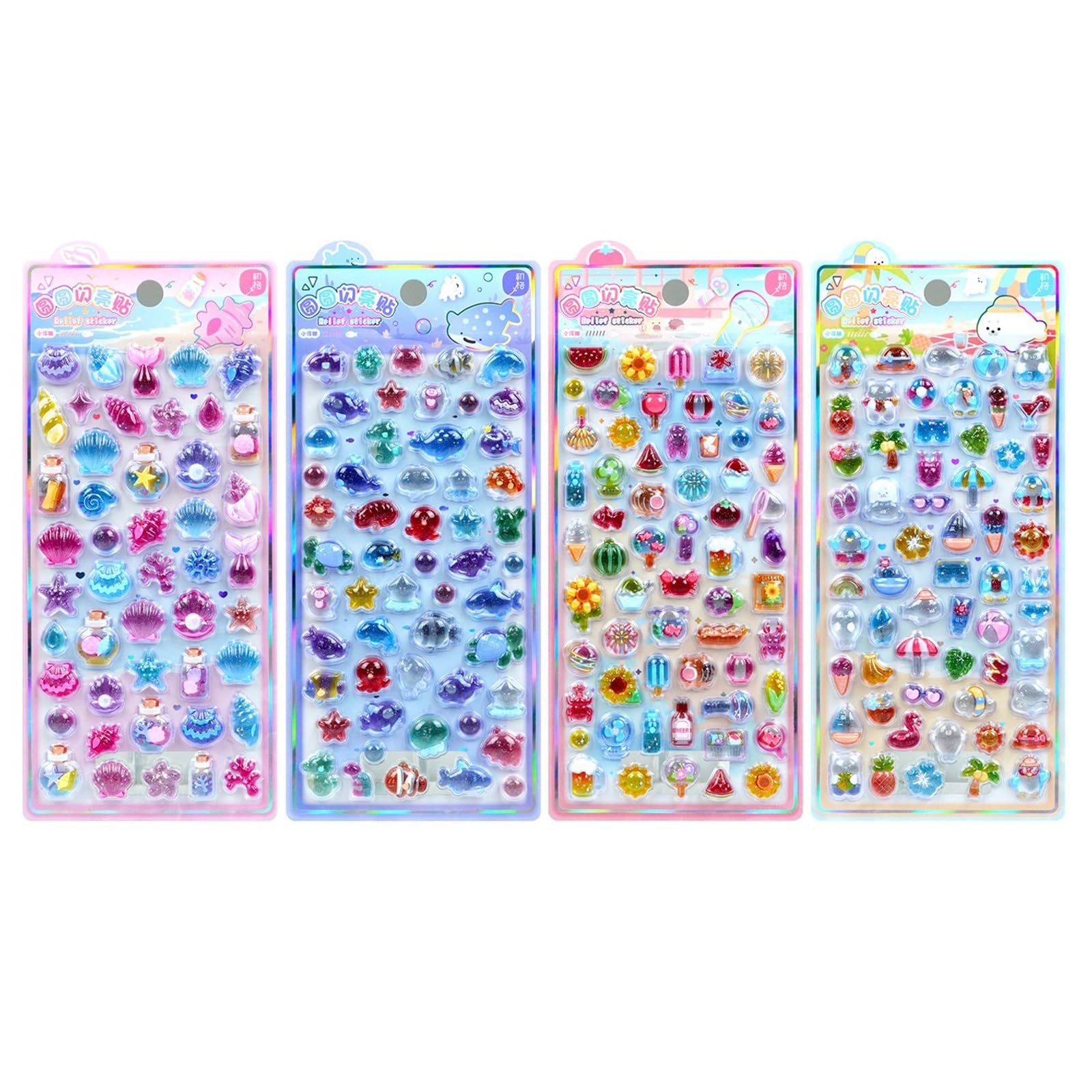 Cartoon Embossed PVC Sticker for Kid Wall Door Scrapbooking Journal Planner Phone Case Laptop Children Reward Party