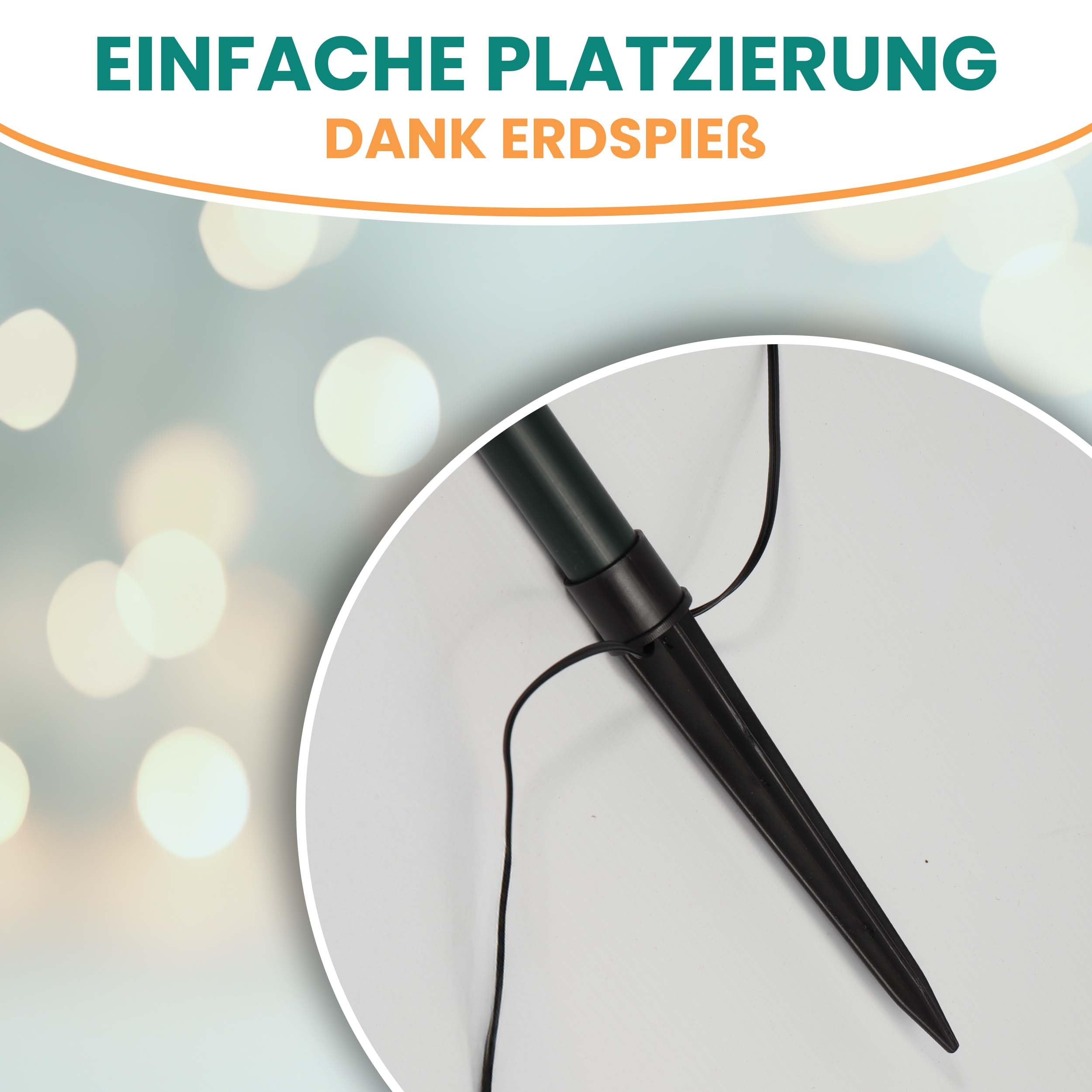 Gartenpirat LED Gartenstecker 5er Set warmweiß leuchtende Sternenstäbe mit Erdspieß Timer-Funktion Außen & Innen Deko Licht für Garten Balkon & Terrasse